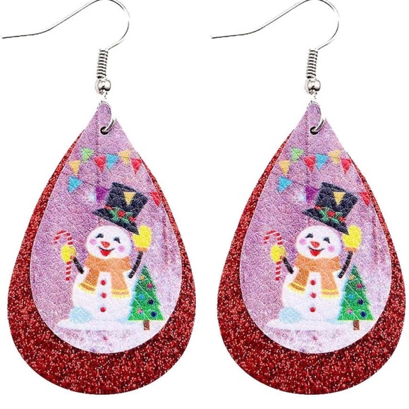 NWT Snowman Top Hat Sparkling Earrings - Picture 2 of 2